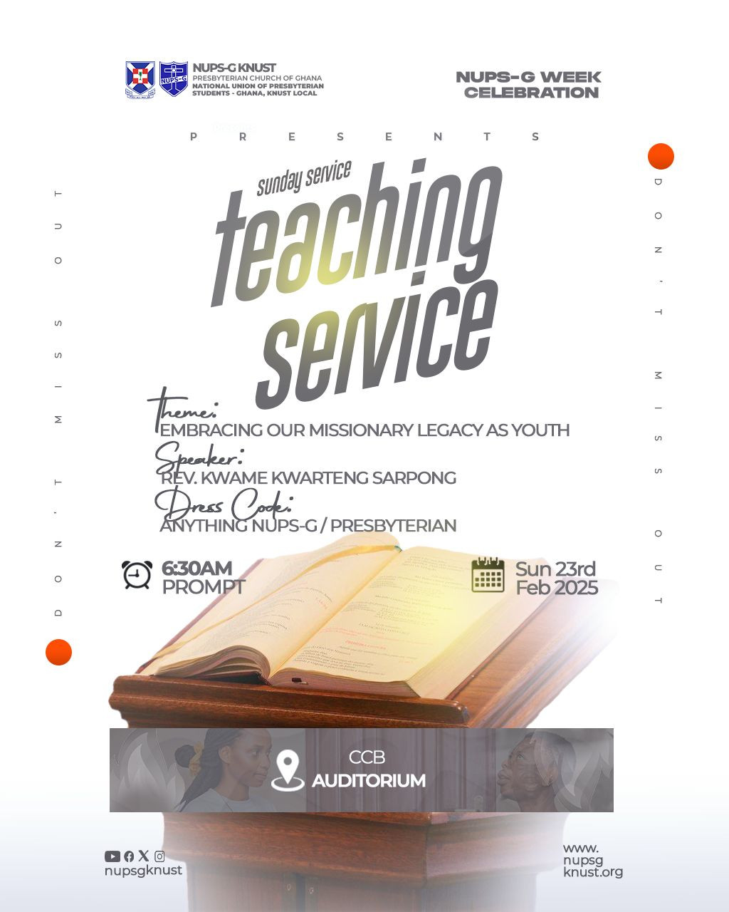 SUNDAY SERVICE TEACHING SERVICE-'25